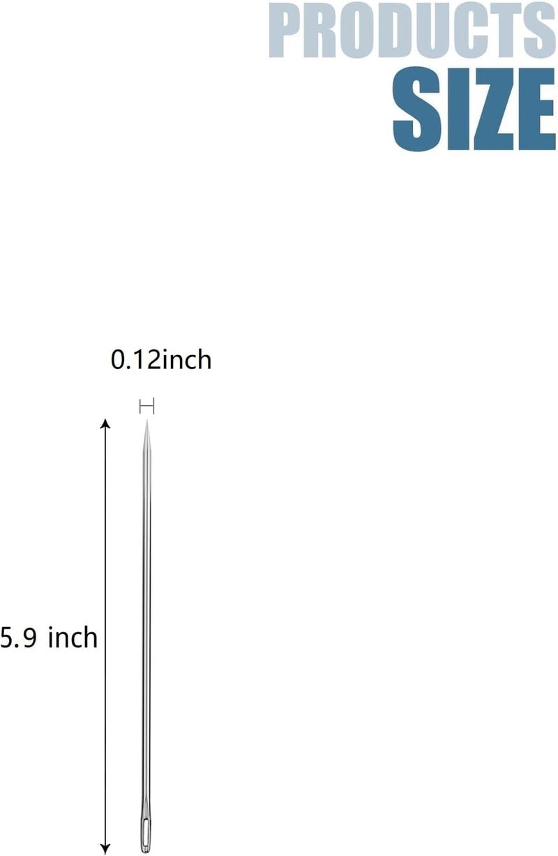 SimautHawk 1Pcs 5.9-inch inches in Length 3mm Thickness Professional Upholstery Needle, Big Eye Hand Sewing Needles for Stitching and Hand Sewing. (5.9 inches) - Image 2